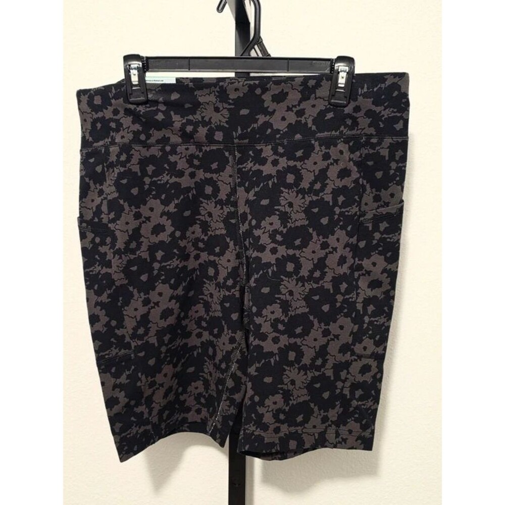 Terra and sky floral charcoal biker shorts 0X